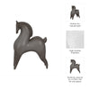 Curved Horse Figurine | Abstract Art Style | Dark Gray Polyresin 12"