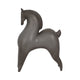 Curved Horse Figurine | Abstract Art Style | Dark Gray Polyresin 12"