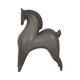 Curved Horse Figurine | Abstract Art Style | Dark Gray Polyresin 12"