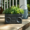 Decorative Planter | 13" Retro Stereo Design | Rustic Stoneware Gray