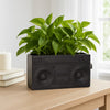 Decorative Planter | 13" Retro Stereo Design | Rustic Stoneware Gray