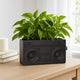 Decorative Planter | 13" Retro Stereo Design | Rustic Stoneware Gray