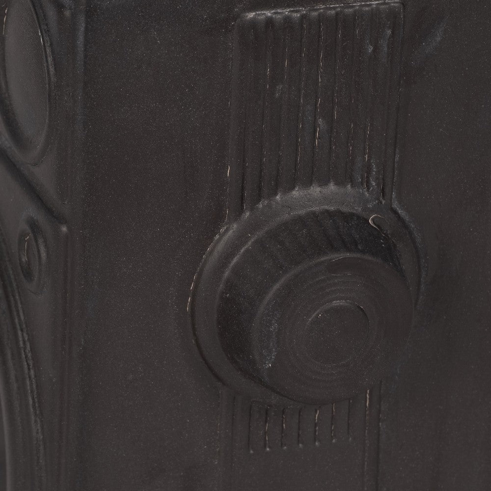 Decorative Planter | 13" Retro Stereo Design | Rustic Stoneware Gray