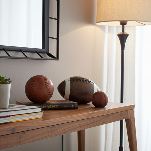 Decorative Sports Ball Accents Set of 3 | Basketball Football Baseball