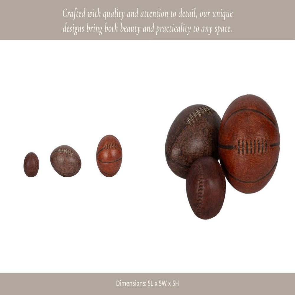 Decorative Sports Ball Accents Set of 3 | Basketball Football Baseball