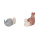 Svena Mermaid Figurines Set of 2 | Red-Blue Tails | White Cement 8 & 7"