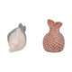 Svena Mermaid Figurines Set of 2 | Red-Blue Tails | White Cement 8 & 7"