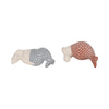 Svena Mermaid Figurines Set of 2 | Red-Blue Tails | White Cement 8 & 7"