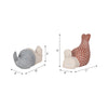 Svena Mermaid Figurines Set of 2 | Red-Blue Tails | White Cement 8 & 7"