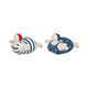 Vintage Swimmers Sculptures Set of 2 | Nautical White Blue Cement | 7"