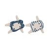 Vintage Swimmers Sculptures Set of 2 | Nautical White Blue Cement | 7"