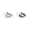 Vintage Swimmers Sculptures Set of 2 | Nautical White Blue Cement | 7"
