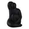 Women Sculpture Decor | Contemplative Posture | 10" Black Cement