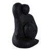 Women Sculpture Decor | Contemplative Posture | 10" Black Cement