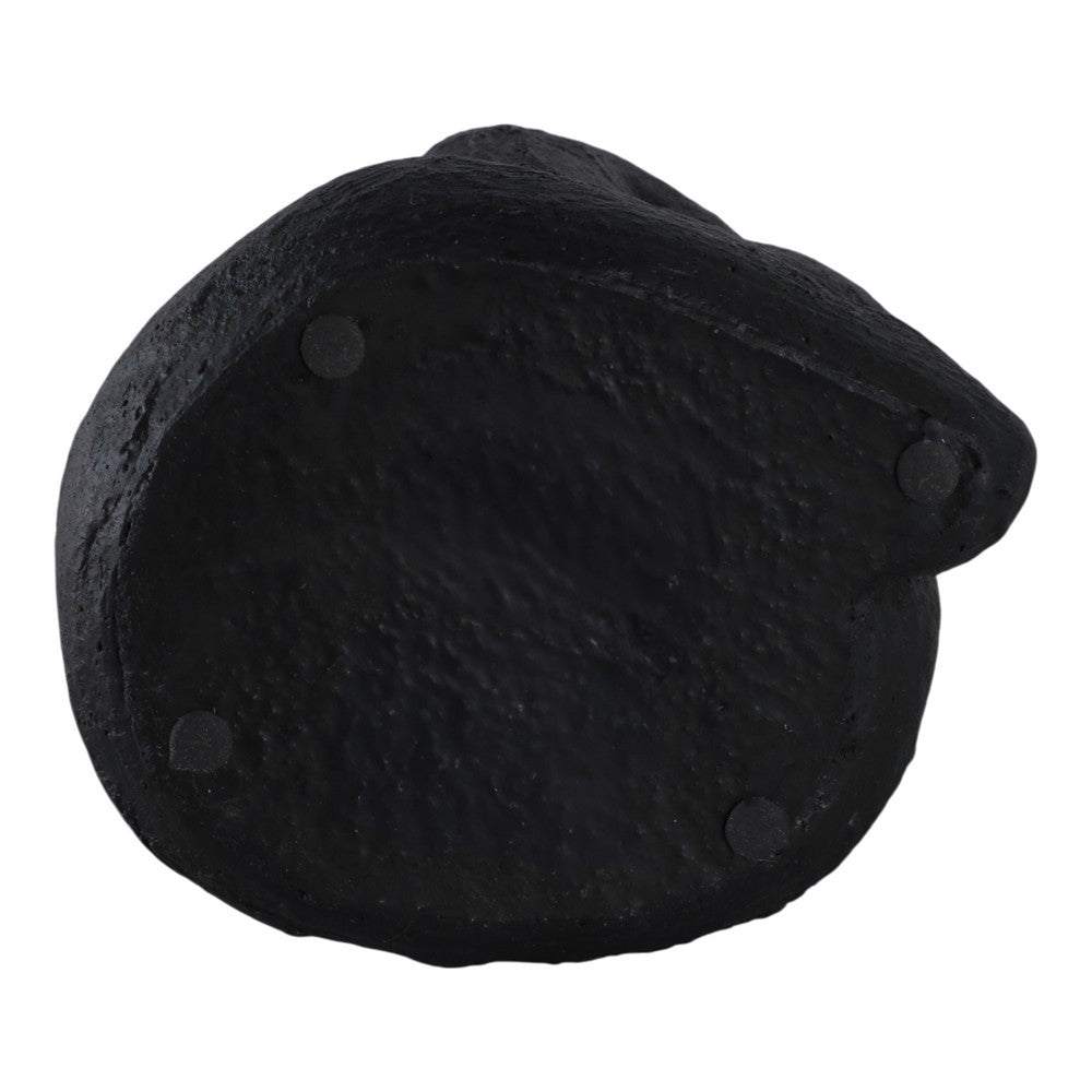 Women Sculpture Decor | Contemplative Posture | 10" Black Cement