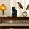 Women Sculpture Decor | Contemplative Posture | 10" Black Cement