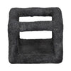 Modern Geometric Open Square Sculpture | 6" Black Textured Cement