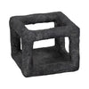 Modern Geometric Open Square Sculpture | 6" Black Textured Cement