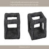 Modern Geometric Open Square Sculpture | 6" Black Textured Cement