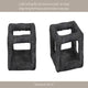 Modern Geometric Open Square Sculpture | 6" Black Textured Cement