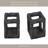 Modern Geometric Open Square Sculpture | 6" Black Textured Cement