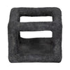 Modern Geometric Open Square Sculpture | 6" Black Textured Cement