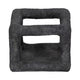 Modern Geometric Open Square Sculpture | 6" Black Textured Cement