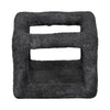 Modern Geometric Open Square Sculpture | 6" Black Textured Cement