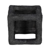 Modern Geometric Open Square Sculpture | 6" Black Textured Cement
