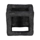 Modern Geometric Open Square Sculpture | 6" Black Textured Cement