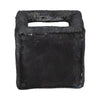 Modern Geometric Open Square Sculpture | 6" Black Textured Cement