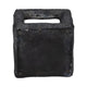 Modern Geometric Open Square Sculpture | 6" Black Textured Cement