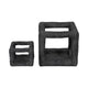 Modern Geometric Open Square Sculpture | 6" Black Textured Cement