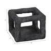 Modern Geometric Open Square Sculpture | 6" Black Textured Cement