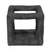 Modern Geometric Sculpture Open Cube | 10" Black Textured Cement
