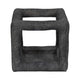 Modern Geometric Sculpture Open Cube | 10" Black Textured Cement