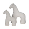 Tabletop Decor | Horse Sculpture | Textured Design | White Cement 7"