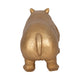 Decorative Hippo Accent Figurine | Metallic Gold Cement | Bohemian Style