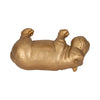 Decorative Hippo Accent Figurine | Metallic Gold Cement | Bohemian Style