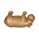 Decorative Hippo Accent Figurine | Metallic Gold Cement | Bohemian Style