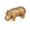 Decorative Hippo Accent Figurine | Metallic Gold Cement | Bohemian Style