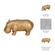 Decorative Hippo Accent Figurine | Metallic Gold Cement | Bohemian Style