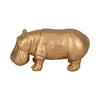 Decorative Hippo Accent Figurine | Metallic Gold Cement | Bohemian Style