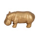 Decorative Hippo Accent Figurine | Metallic Gold Cement | Bohemian Style