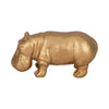 Decorative Hippo Accent Figurine | Metallic Gold Cement | Bohemian Style SBH-20483