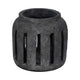 Decorative Round Hurricane Candle Lantern | Open Slats | Black Terracotta