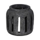 Decorative Round Hurricane Candle Lantern | Open Slats | Black Terracotta