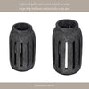 Decorative Round Hurricane Candle Lantern | Open Slats | Black Terracotta