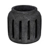 Decorative Round Hurricane Candle Lantern | Open Slats | Black Terracotta