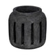 Decorative Round Hurricane Candle Lantern | Open Slats | Black Terracotta